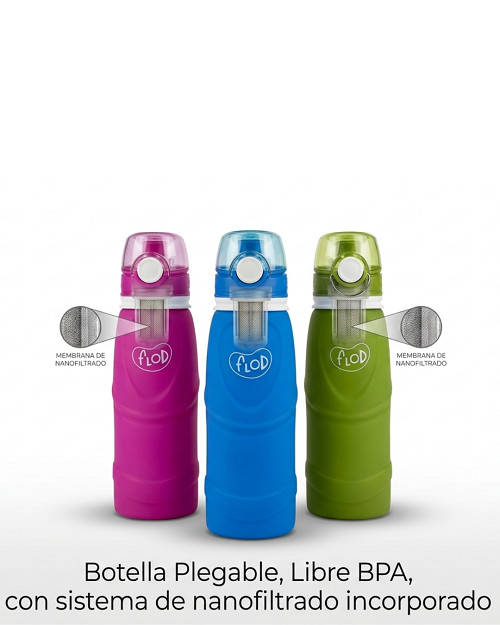 Botellas Siliconas Libre BPA + Nano Filtro Incluido